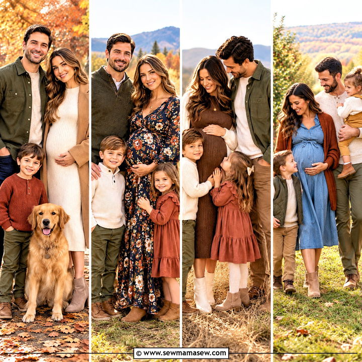 15 Fall Family Pictures Outfits Pregnant: Cozy Bump Style