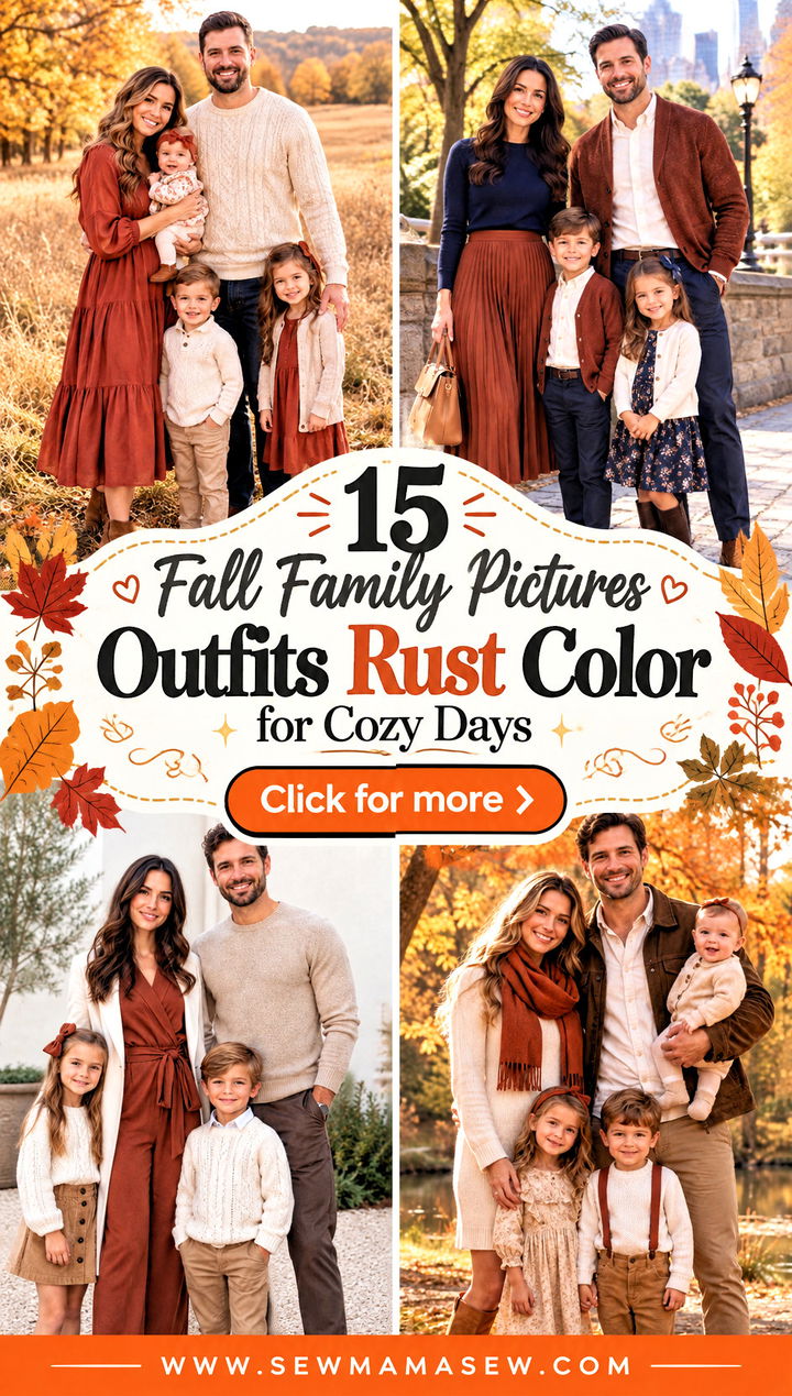 15 Fall Family Pictures Outfits Rust Color for Cozy Days - 15 Fall Family Pictures Outfits Rust Color for Cozy Days