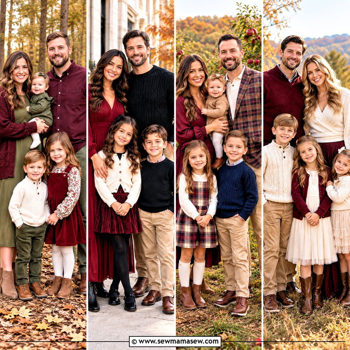 15 Fall Family Pictures Outfits Wine Red for Warm Memories