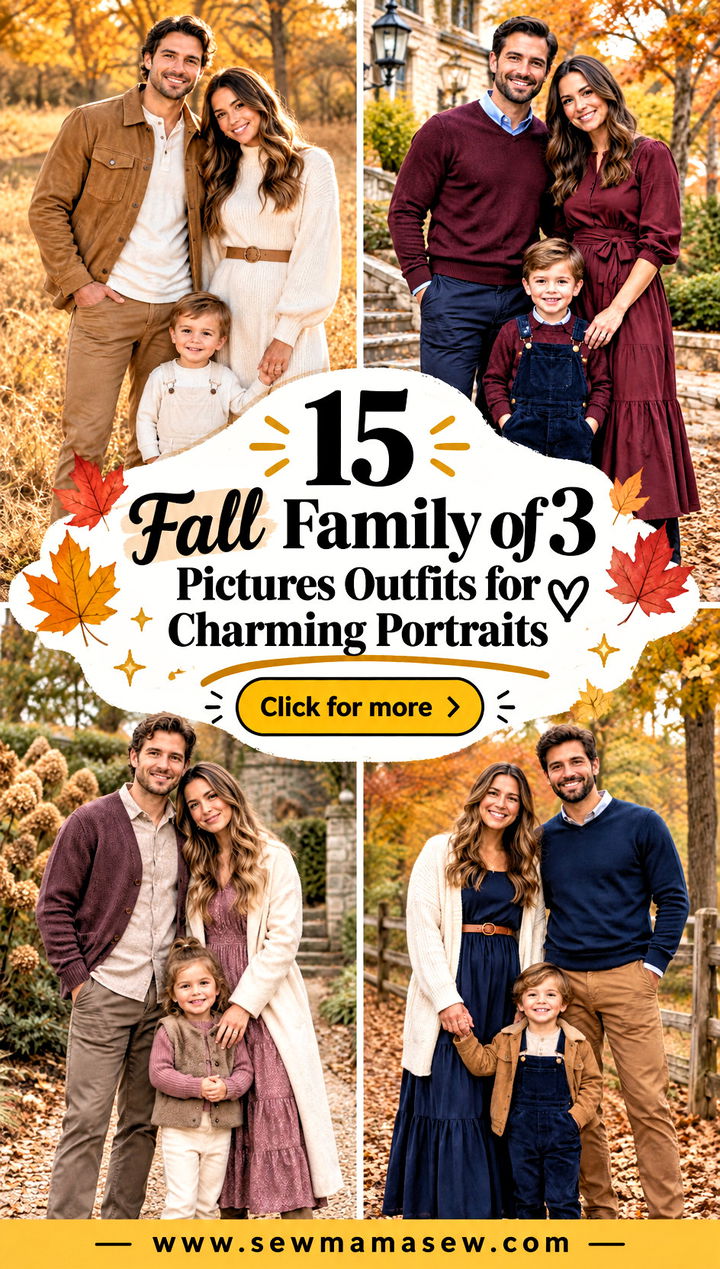 15 Fall Family of 3 Pictures Outfits for Charming Portraits - 15 Fall Family of 3 Pictures Outfits for Charming Portraits