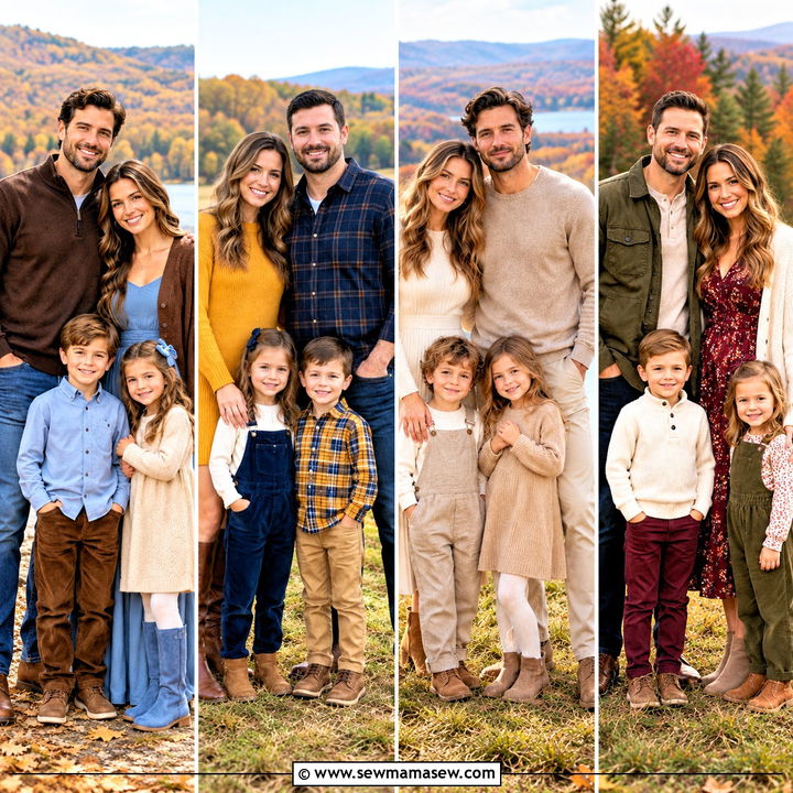15 Fall Family of 4 Pictures Outfits for Cozy Photo Days