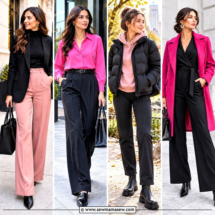 15 Fall Fashion Black and Pink Ideas for Bold Cozy Looks
