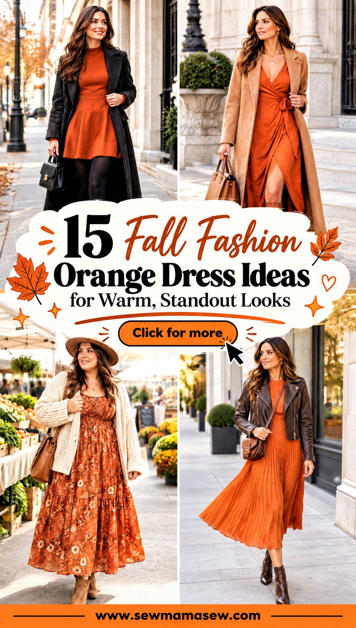 15 Fall Fashion Orange Dress Ideas for Warm Standout Looks - 15 Fall Fashion Orange Dress Ideas for Warm, Standout Looks