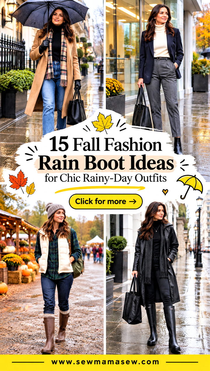 15 Fall Fashion Rain Boot Ideas for Chic Rainy-Day Outfits - 15 Fall Fashion Rain Boot Ideas for Chic Rainy-Day Outfits