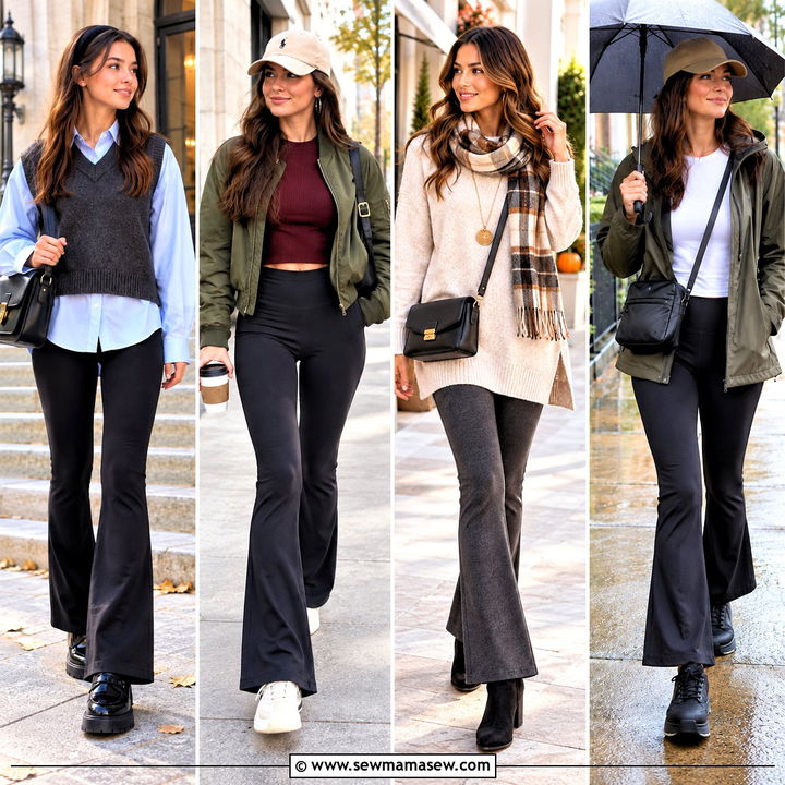 15 Fall Fits Flare Leggings Looks for Cozy Everyday Style