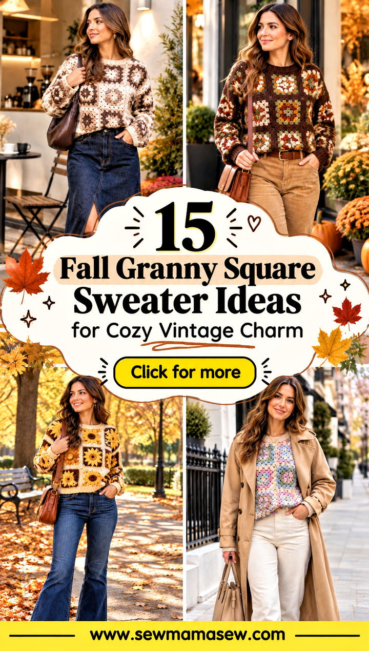 15 Fall Granny Square Sweater Ideas for Cozy Vintage Charm - 15 Fall Granny Square Sweater Ideas for Cozy Vintage Charm