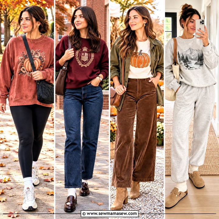 15 Fall Graphic Sweatshirt Ideas for Cozy Weekend Style