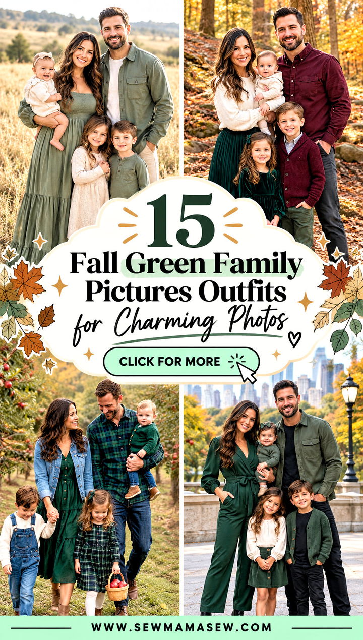 15 Fall Green Family Pictures Outfits for Charming Photos - 15 Fall Green Family Pictures Outfits for Charming Photos