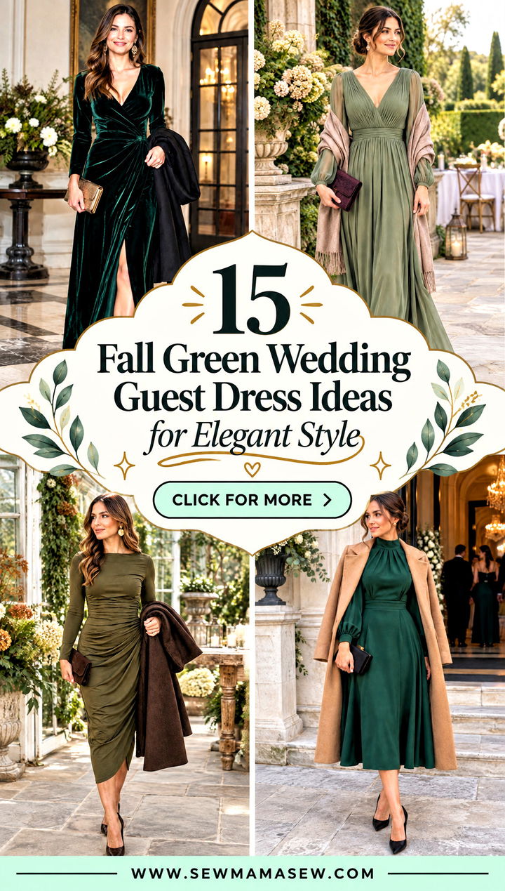 15 Fall Green Wedding Guest Dress Ideas for Elegant Style - 15 Fall Green Wedding Guest Dress Ideas for Elegant Style
