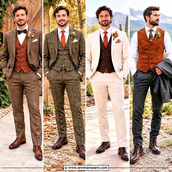 15 Fall Groom Attire Burnt Orange Ideas for Warm Elegance