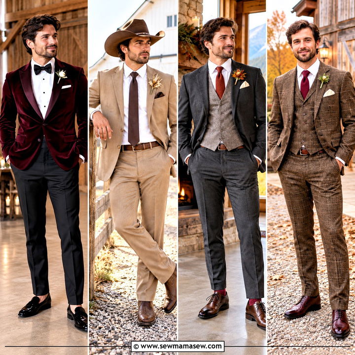 15 Fall Groom Attire Rustic Ideas for Charming Barn Weddings