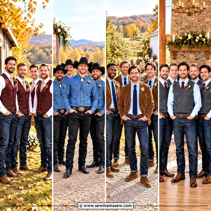 15 Fall Groomsmen Attire Jeans Looks for Relaxed Weddings