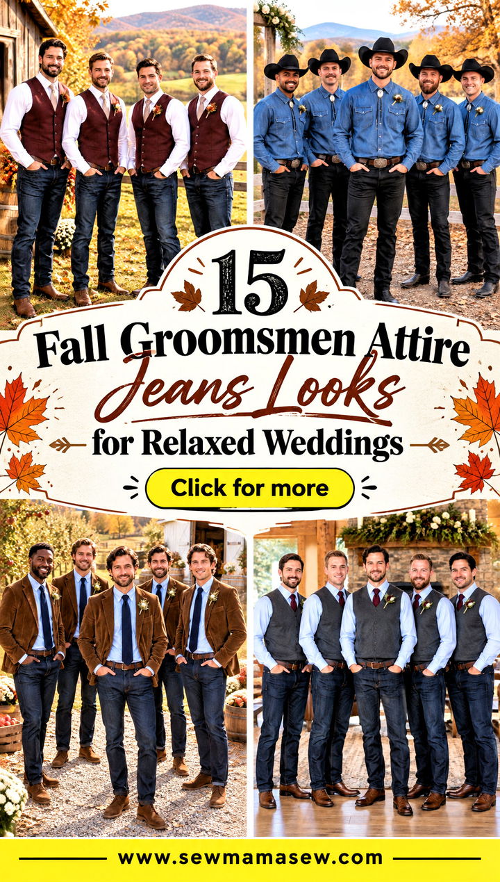 15 Fall Groomsmen Attire Jeans Looks for Relaxed Weddings - 15 Fall Groomsmen Attire Jeans Looks for Relaxed Weddings