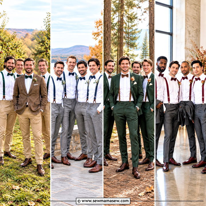 15 Fall Groomsmen Attire Suspenders Ideas for Rustic Charm