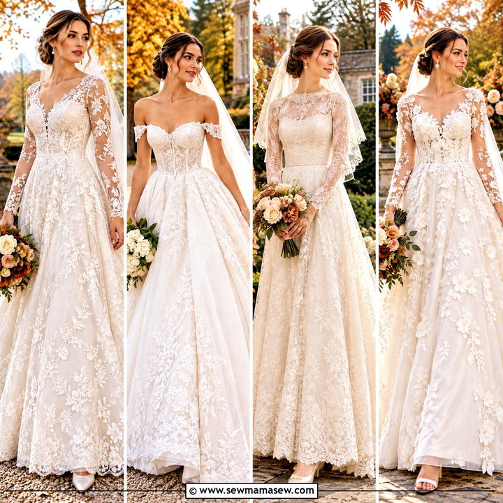 15 Fall Lace Wedding Dress Ideas for a Romantic Autumn Day