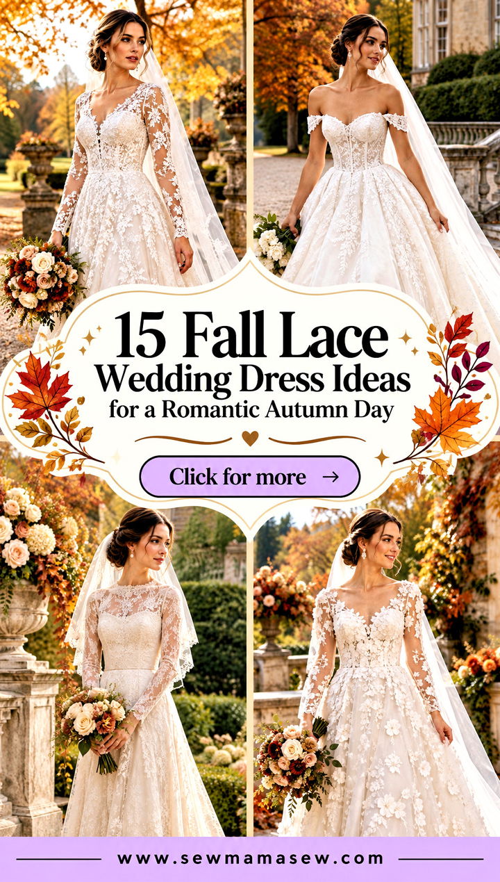 15 Fall Lace Wedding Dress Ideas for a Romantic Autumn Day - 15 Fall Lace Wedding Dress Ideas for a Romantic Autumn Day