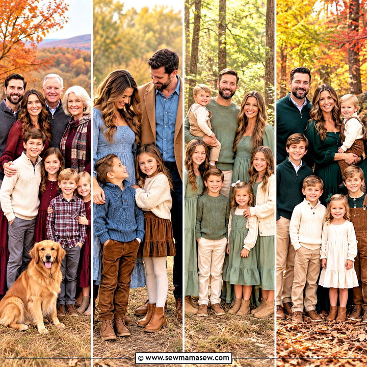 15 Fall Large Family Pictures Outfits for Warm Cozy Photos