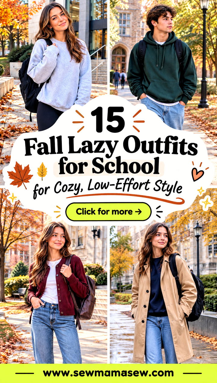 15 Fall Lazy Outfits for School for Cozy Low-Effort Style - 15 Fall Lazy Outfits for School for Cozy, Low-Effort Style