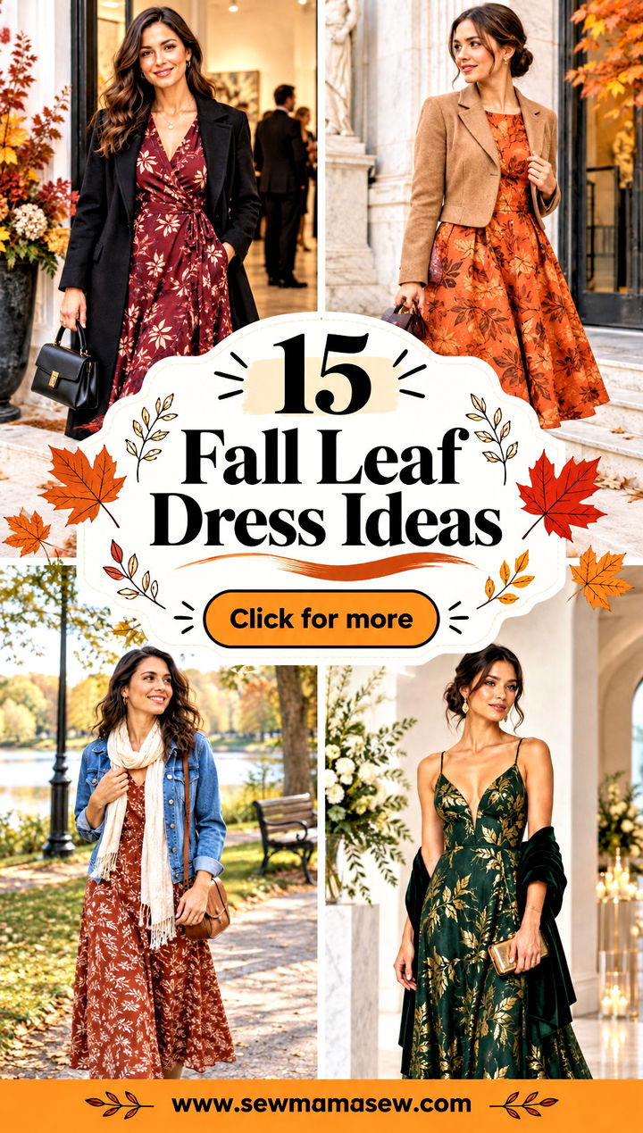 15 Fall Leaf Dress Ideas for Charming Autumn Photo Looks - 15 Fall Leaf Dress Ideas for Charming Autumn Photo Looks