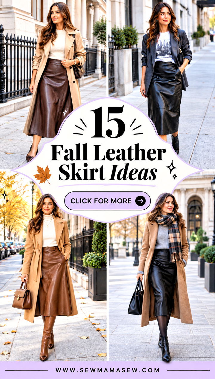 15 Fall Leather Skirt Ideas for Chic Cozy Office Outfits - 15 Fall Leather Skirt Ideas for Chic, Cozy Office Outfits