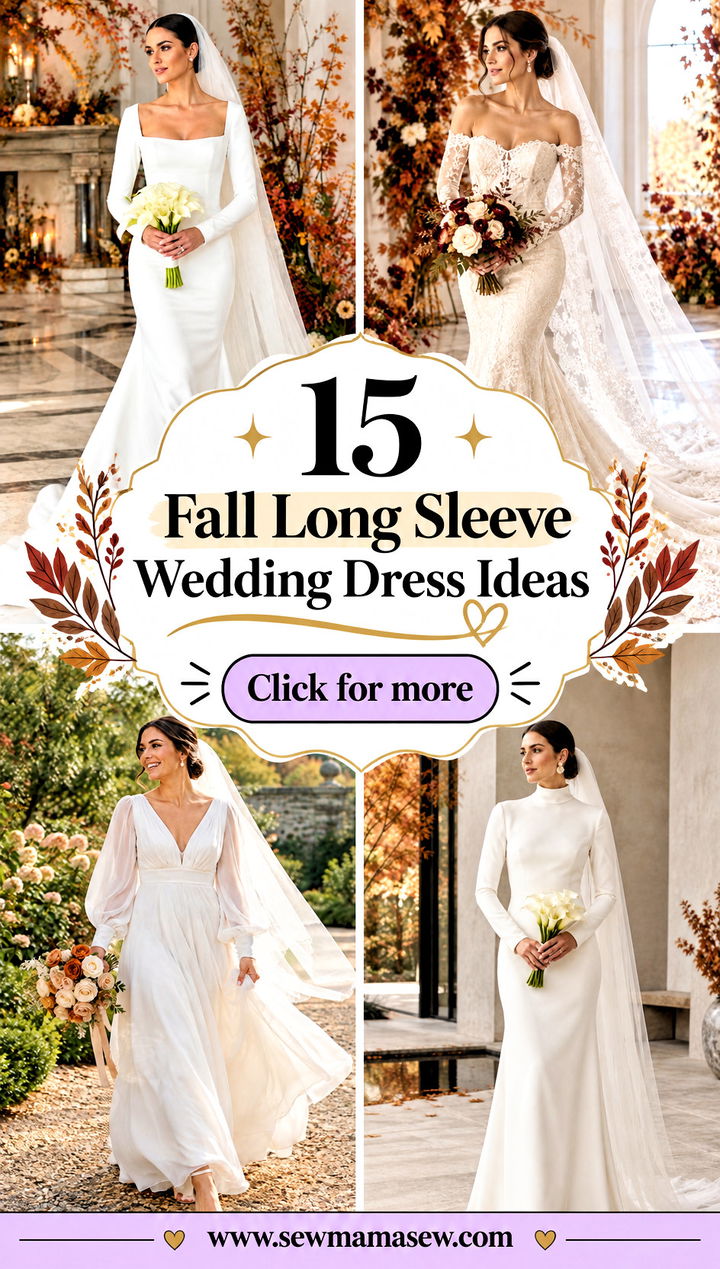 15 Fall Long Sleeve Wedding Dress Ideas for Romantic Brides - 15 Fall Long Sleeve Wedding Dress Ideas for Romantic Brides
