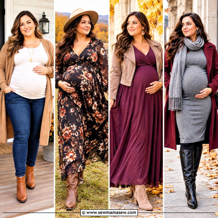 15 Fall Maternity Outfits for Photoshoot for Plus Size: Cozy Picks
