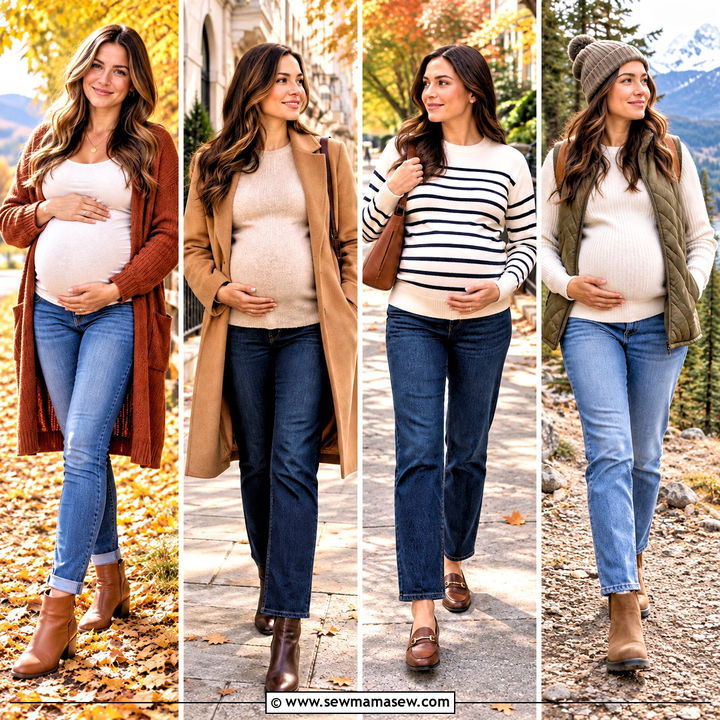 15 Fall Maternity Photos Jeans Looks for Cozy Natural Shots