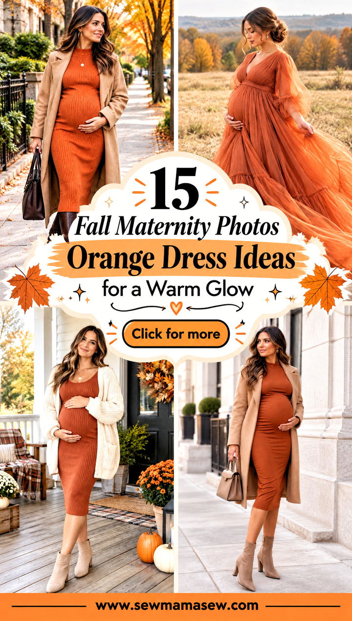 15 Fall Maternity Photos Orange Dress Ideas for a Warm Glow - 15 Fall Maternity Photos Orange Dress Ideas for a Warm Glow