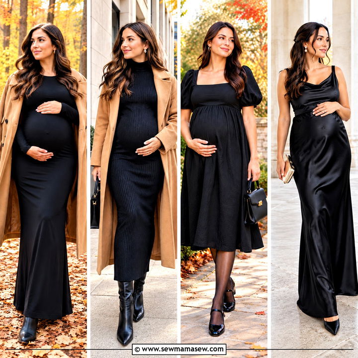 15 Fall Maternity Shoot Black Dress Ideas Cozy Autumn Glow
