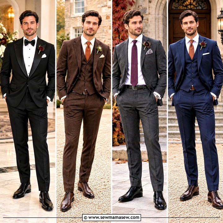 15 Fall Mens Wedding Attire Groom Style Ideas: Autumn Charm