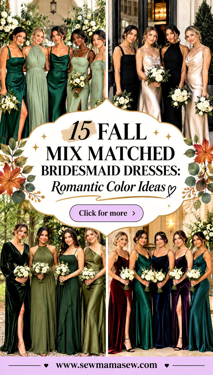 15 Fall Mix Matched Bridesmaid Dresses Romantic Color Ideas - 15 Fall Mix Matched Bridesmaid Dresses: Romantic Color Ideas