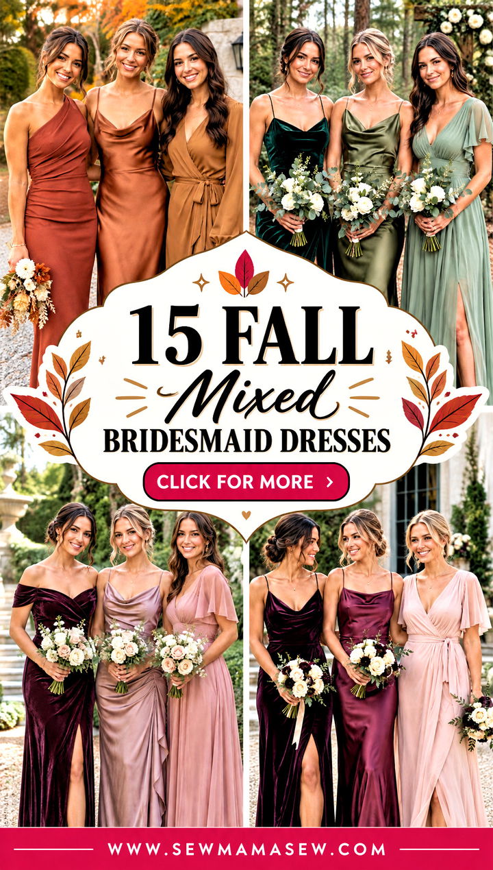 15 Fall Mixed Bridesmaid Dresses Elegant Autumn Inspiration - 15 Fall Mixed Bridesmaid Dresses: Elegant Autumn Inspiration