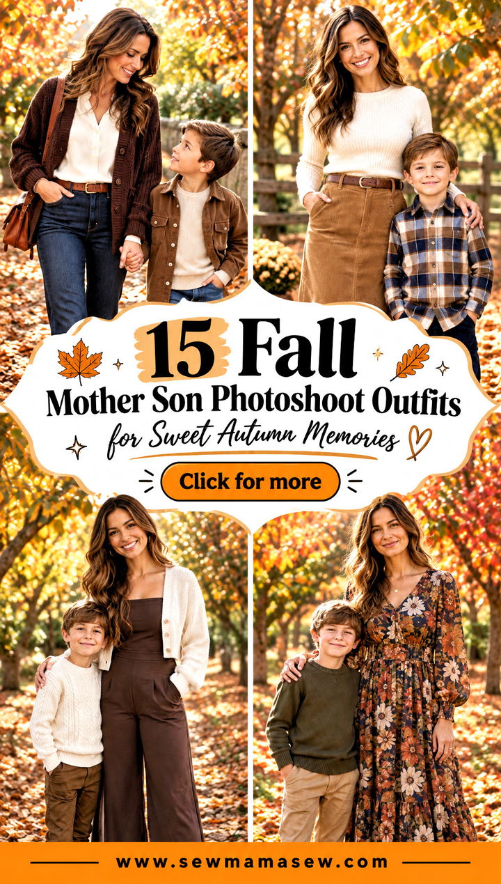15 Fall Mother Son Photoshoot Outfits for Sweet Autumn Memories - 15 Fall Mother Son Photoshoot Outfits for Sweet Autumn Memories