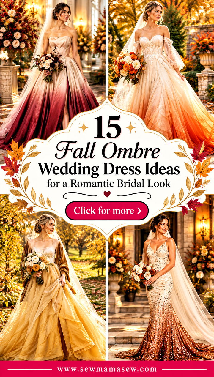 15 Fall Ombre Wedding Dress Ideas for a Romantic Bridal Look - 15 Fall Ombre Wedding Dress Ideas for a Romantic Bridal Look