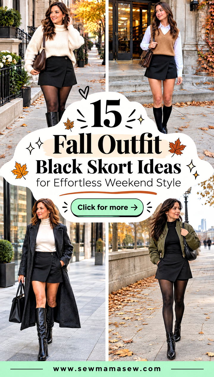 15 Fall Outfit Black Skort Ideas for Effortless Weekend Style - 15 Fall Outfit Black Skort Ideas for Effortless Weekend Style