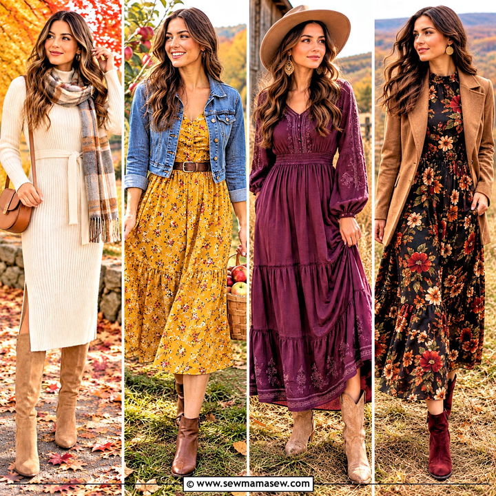 15 Fall Picture Dresses for Women for Dreamy Outdoor Photos