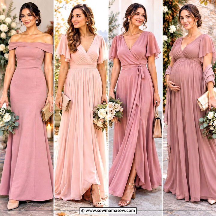 15 Fall Pink Wedding Bridesmaid Dresses for Romantic Style