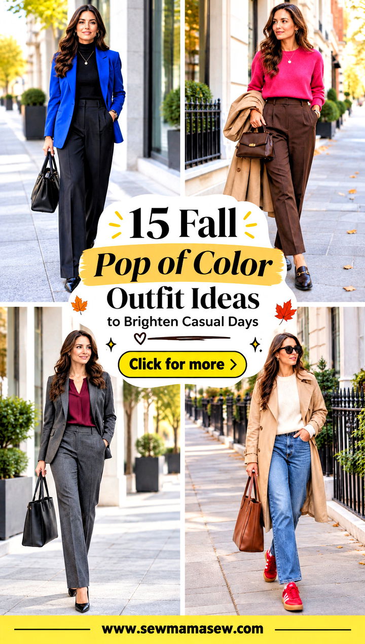 15 Fall Pop of Color Outfit Ideas to Brighten Casual Days - 15 Fall Pop of Color Outfit Ideas to Brighten Casual Days