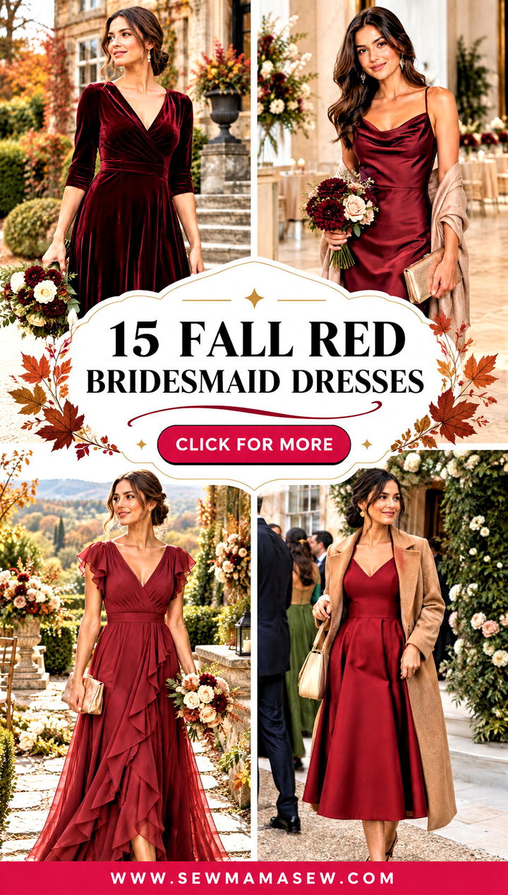 15 Fall Red Bridesmaid Dresses for a Bold Autumn Wedding - 15 Fall Red Bridesmaid Dresses for a Bold Autumn Wedding