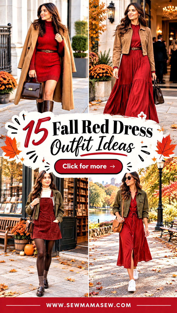 15 Fall Red Dress Outfit Ideas for Confident Autumn Dates - 15 Fall Red Dress Outfit Ideas for Confident Autumn Dates