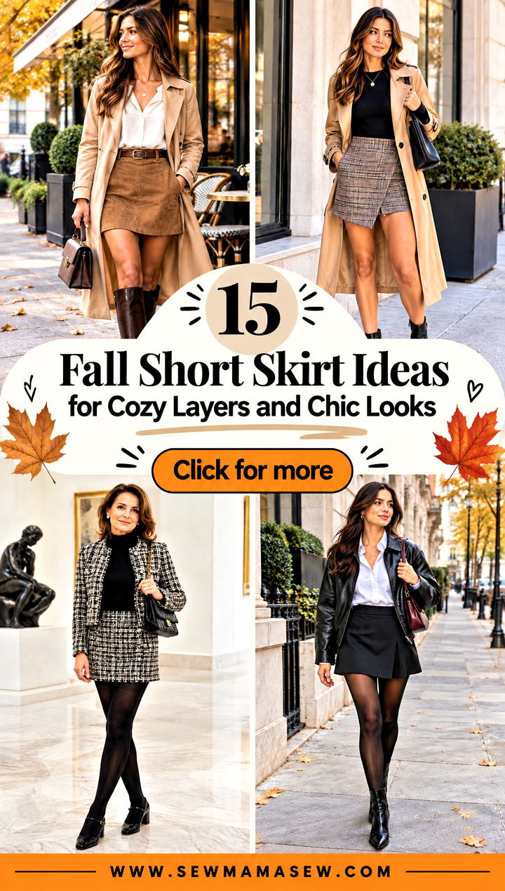 15 Fall Short Skirt Ideas for Cozy Layers and Chic Looks - 15 Fall Short Skirt Ideas for Cozy Layers and Chic Looks