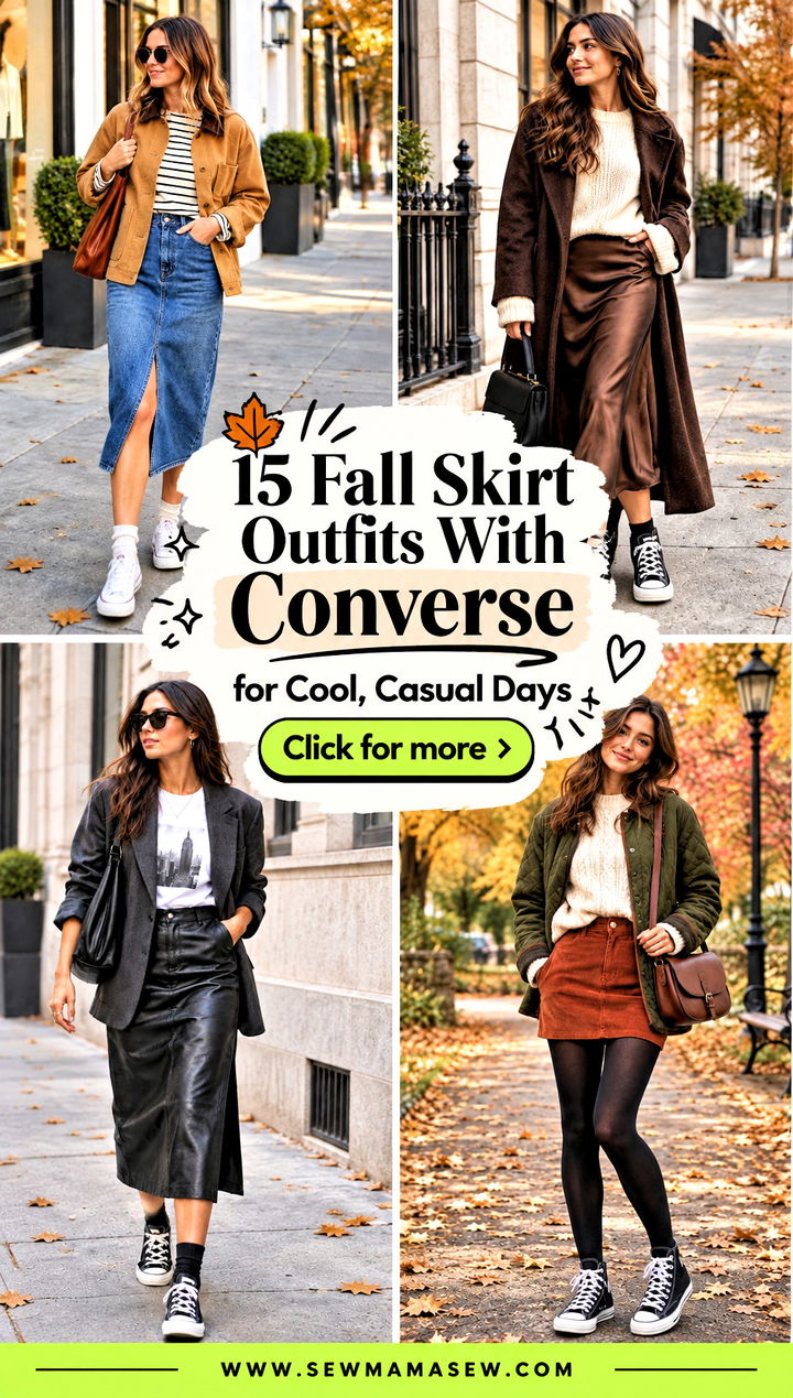 15 Fall Skirt Outfits With Converse for Cool Casual Days - 15 Fall Skirt Outfits With Converse for Cool, Casual Days