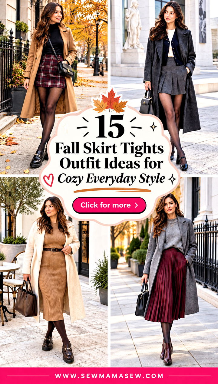 15 Fall Skirt Tights Outfit Ideas for Cozy Everyday Style - 15 Fall Skirt Tights Outfit Ideas for Cozy Everyday Style