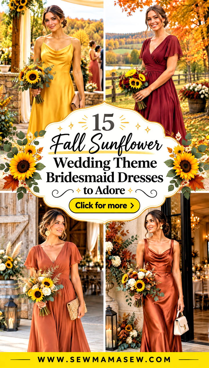 15 Fall Sunflower Wedding Theme Bridesmaid Dresses to Adore - 15 Fall Sunflower Wedding Theme Bridesmaid Dresses to Adore