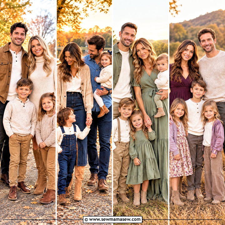 15 Fall Sunset Family Pictures Outfits for Warm, Lovely Photos