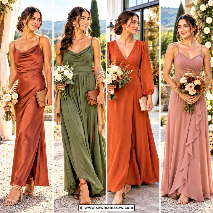 15 Fall Themed Bridesmaid Dresses for a Dreamy Bridal Party