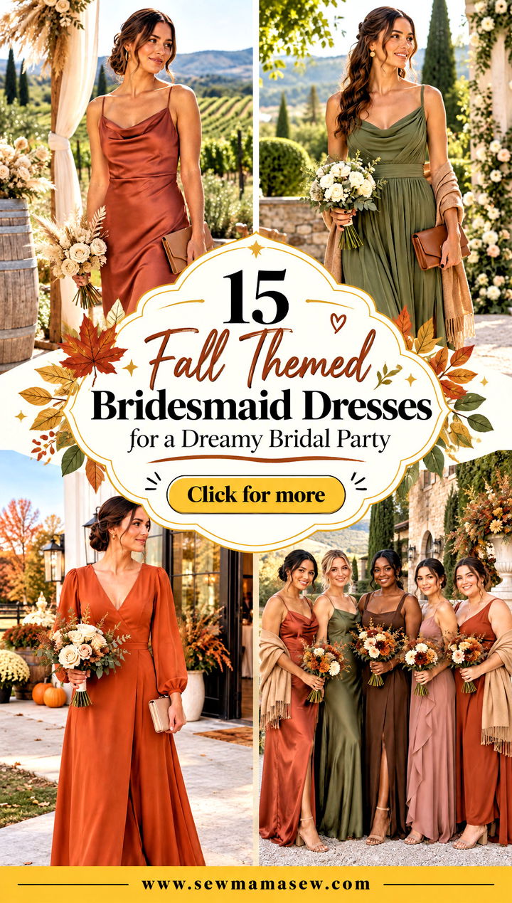 15 Fall Themed Bridesmaid Dresses for a Dreamy Bridal Party - 15 Fall Themed Bridesmaid Dresses for a Dreamy Bridal Party