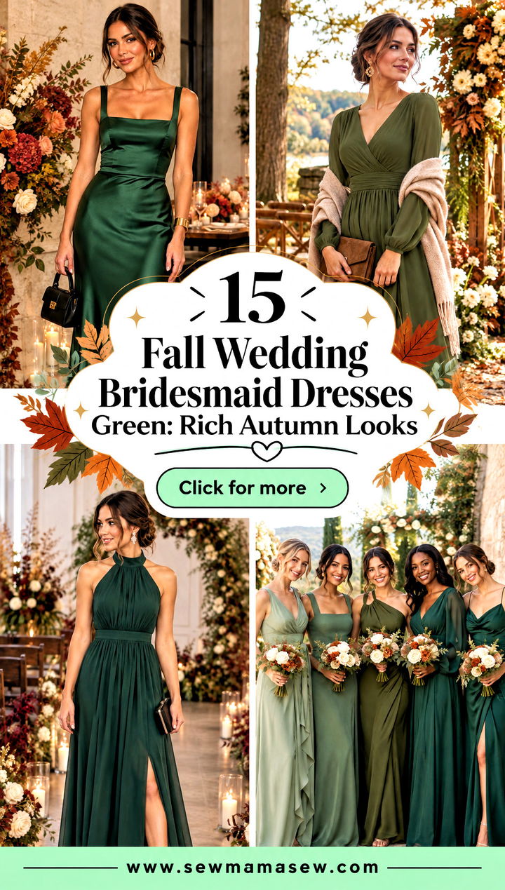 15 Fall Wedding Bridesmaid Dresses Green Rich Autumn Looks - 15 Fall Wedding Bridesmaid Dresses Green: Rich Autumn Looks