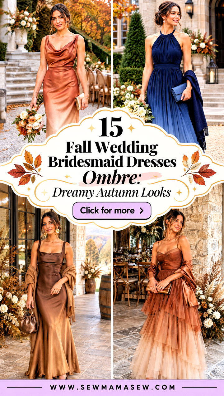 15 Fall Wedding Bridesmaid Dresses Ombre Dreamy Autumn Looks - 15 Fall Wedding Bridesmaid Dresses Ombre: Dreamy Autumn Looks