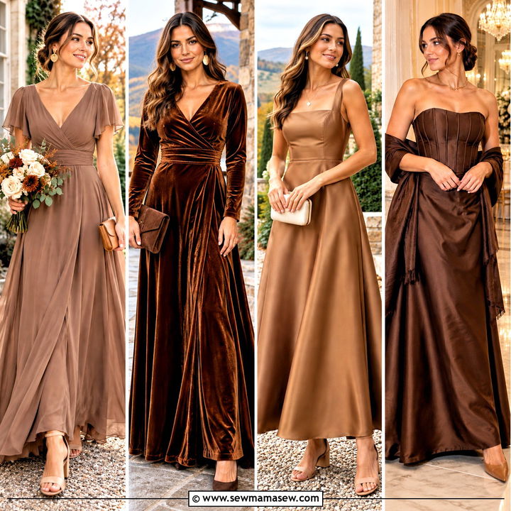 15 Fall Wedding Brown Bridesmaid Dresses: Warm, Chic Looks